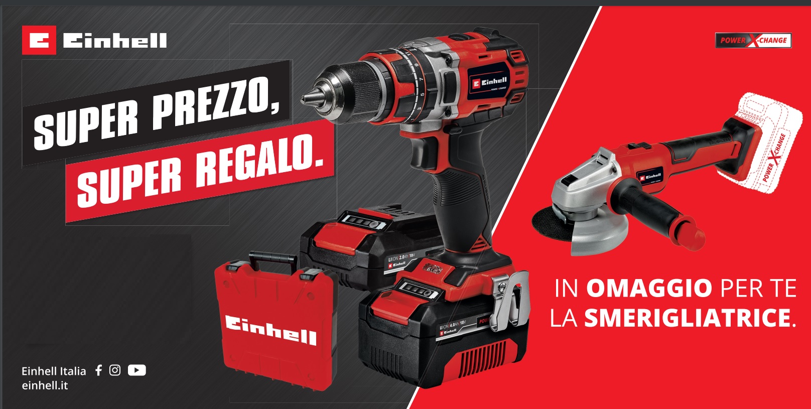 Einhell TE-CD 18/50 Trapano avvitatore a percussione 18V Li-i BL con 2  Batterie